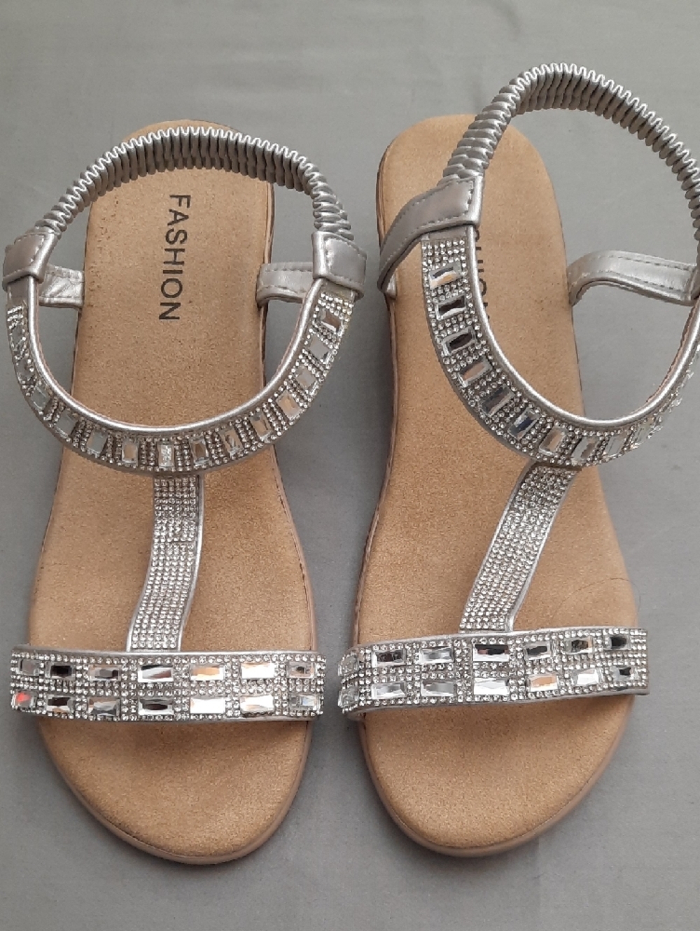 Silver Embellished Women's Sandals by Fashion - Size 38 - Picture 4 of 11